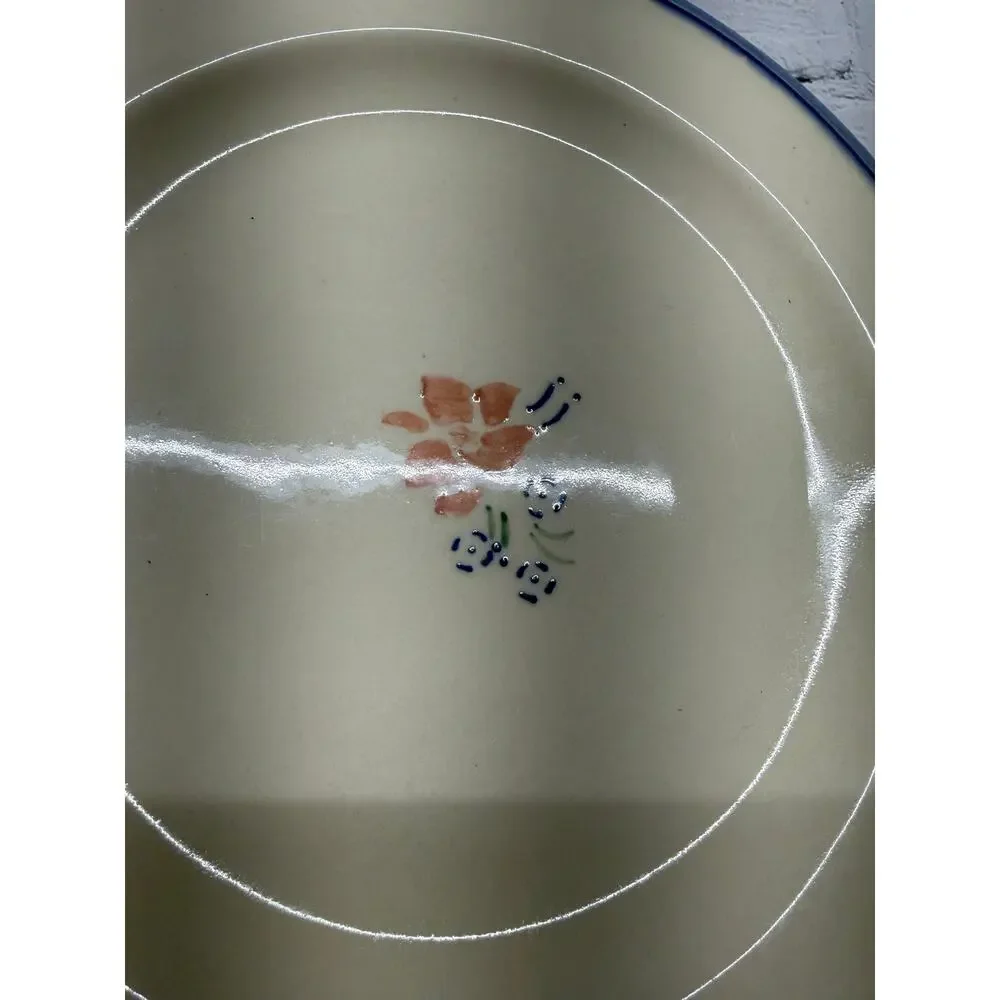 Longaberger Meadow Blossom Set of 4 dinner plates Hartstone Pottery 11